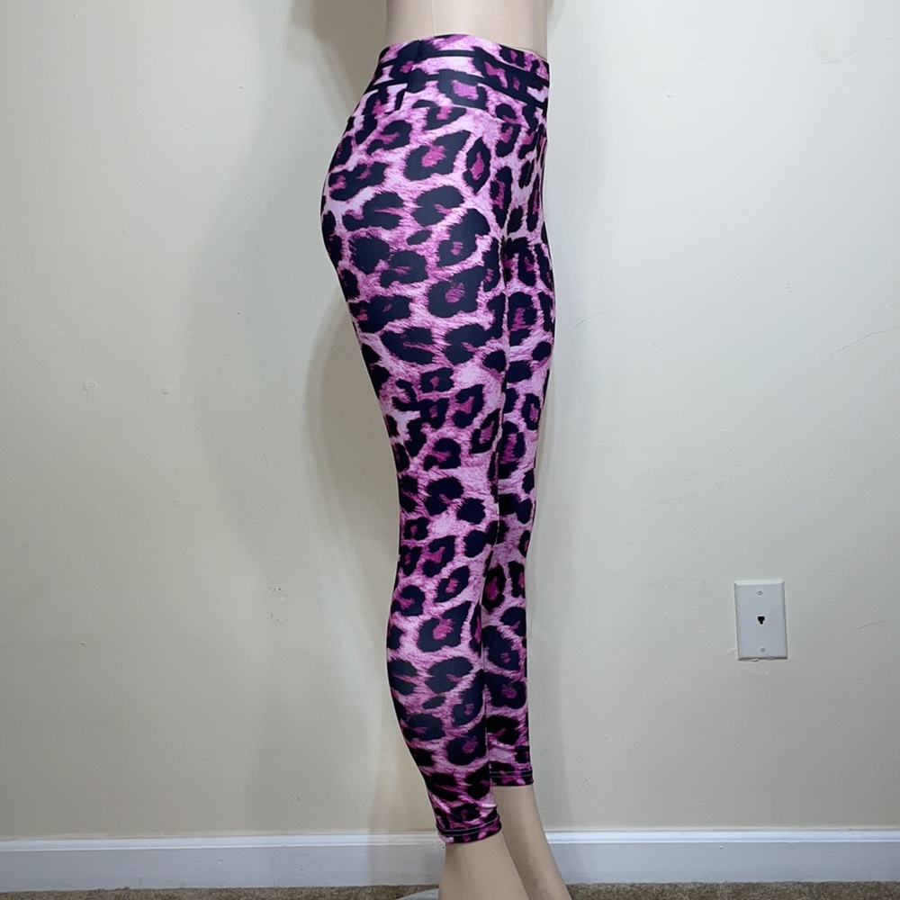 Pink Leopard High Waisted Control Top Leggings S